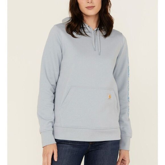 Carhartt Women’s Rain Defender Relaxed Fit Midweight Hooded Sweatshirt L - Picture 2 of 7